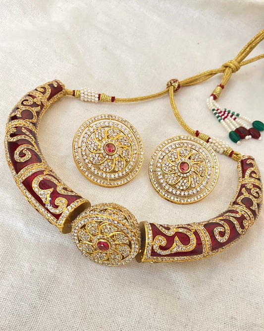Meenakari Hasli Set