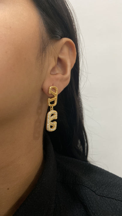 V Embellished Earring