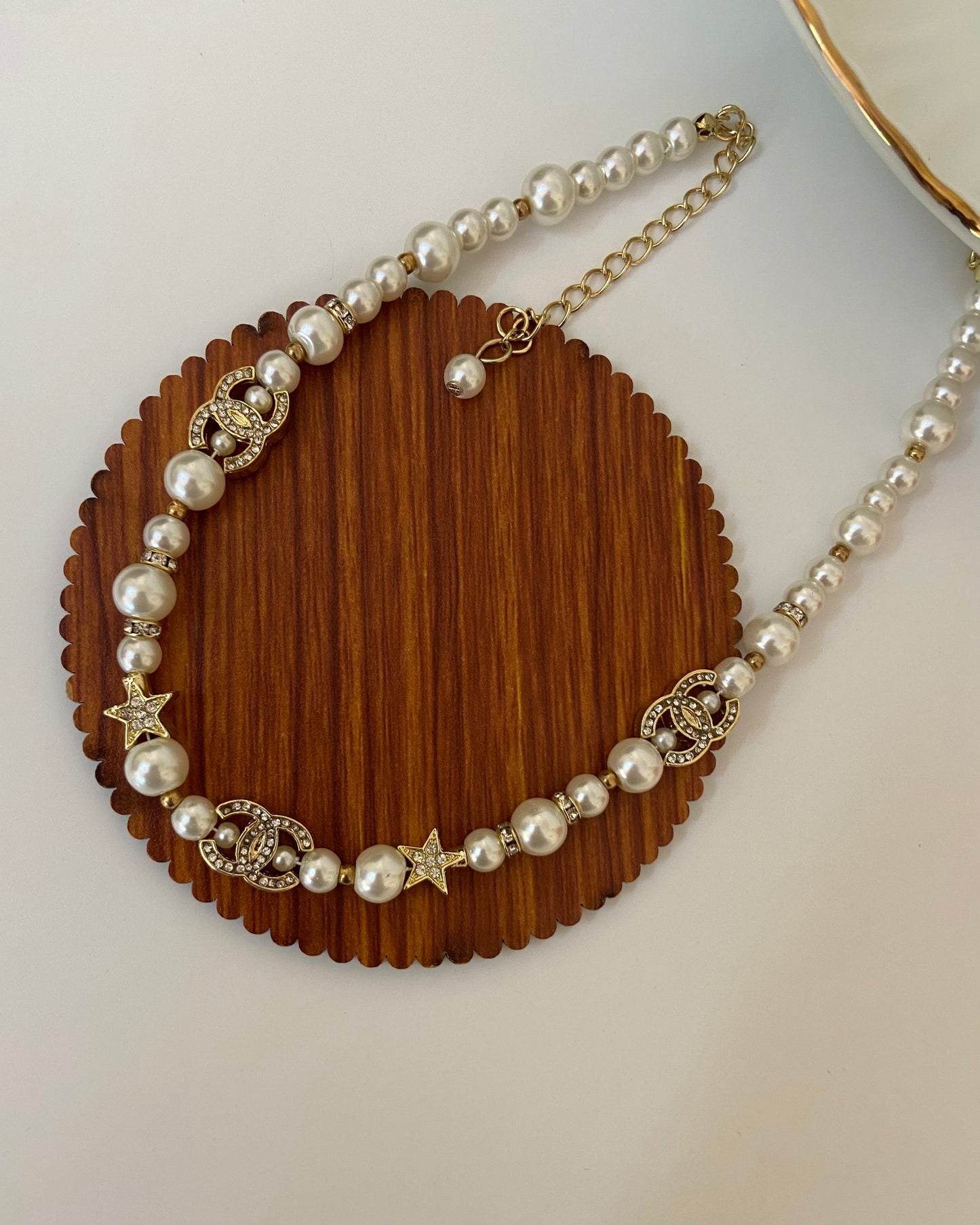 Statement Pearl CC Necklace