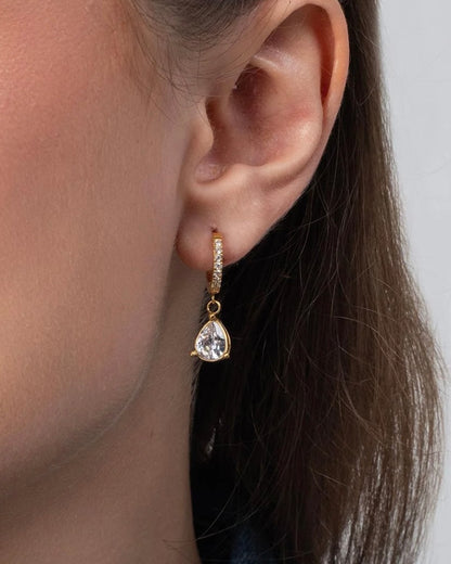 Teardrop Drop Huggie Earring