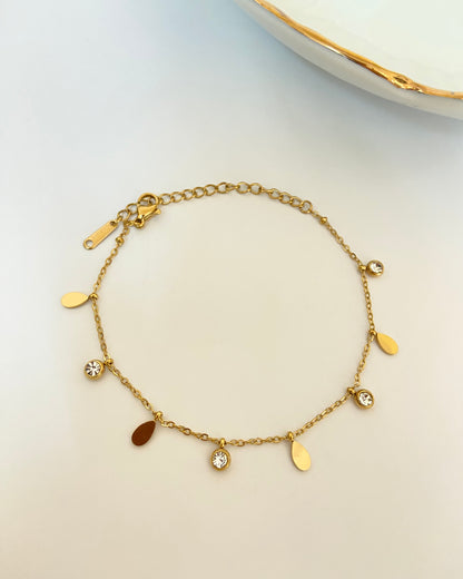 Dainty Crystal Charm Bracelet