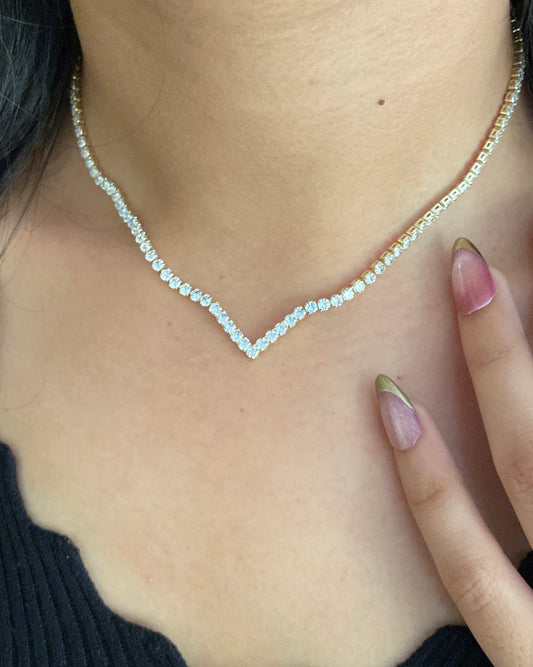 Veronica Gold Tennis Necklace