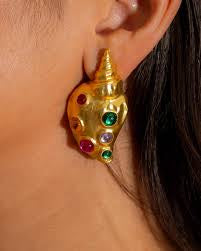Vintage Multicoloured Shell Earring