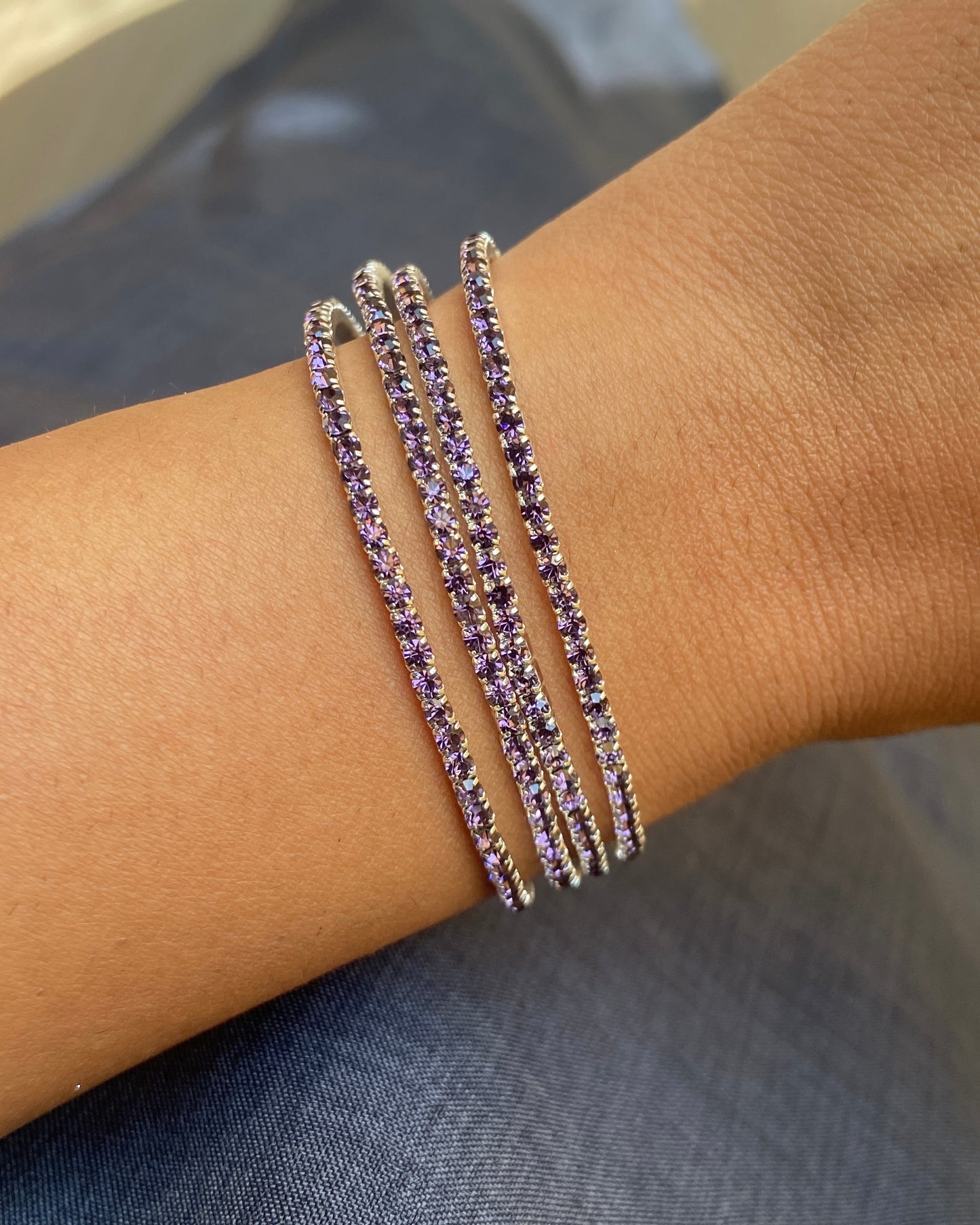 Purple Scarlet Confetti Bracelets - Set of 6