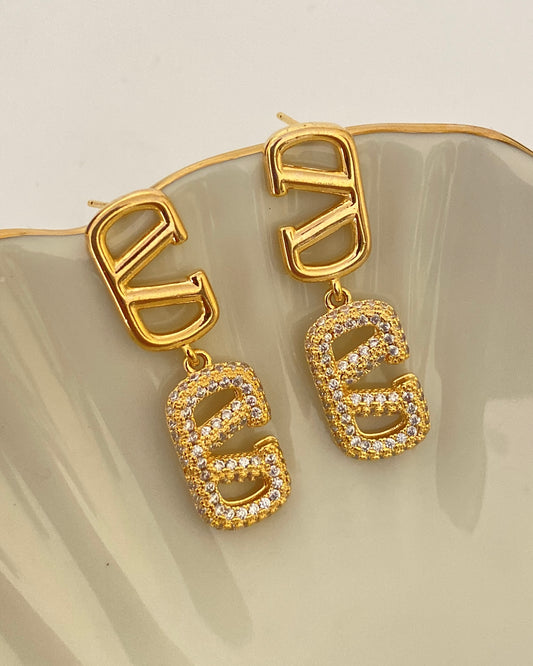 V Embellished Earring
