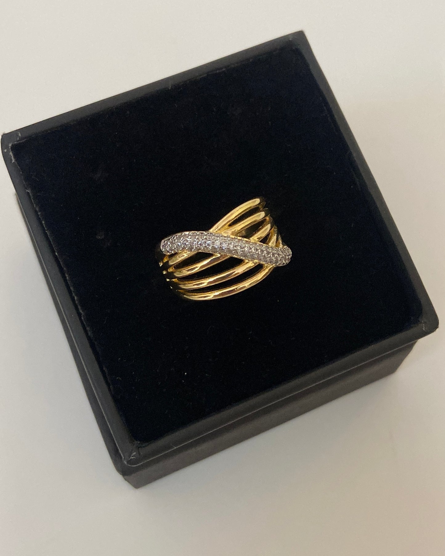 Double Tone Studded Ring