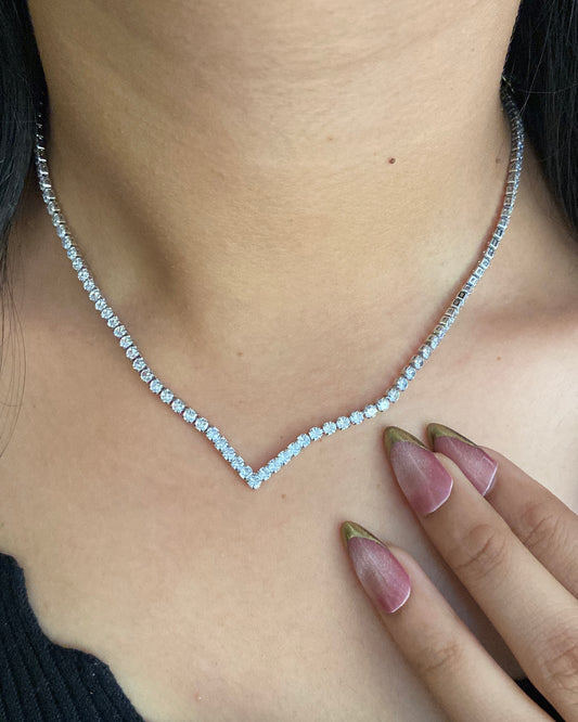 Veronica Silver Tennis Necklace