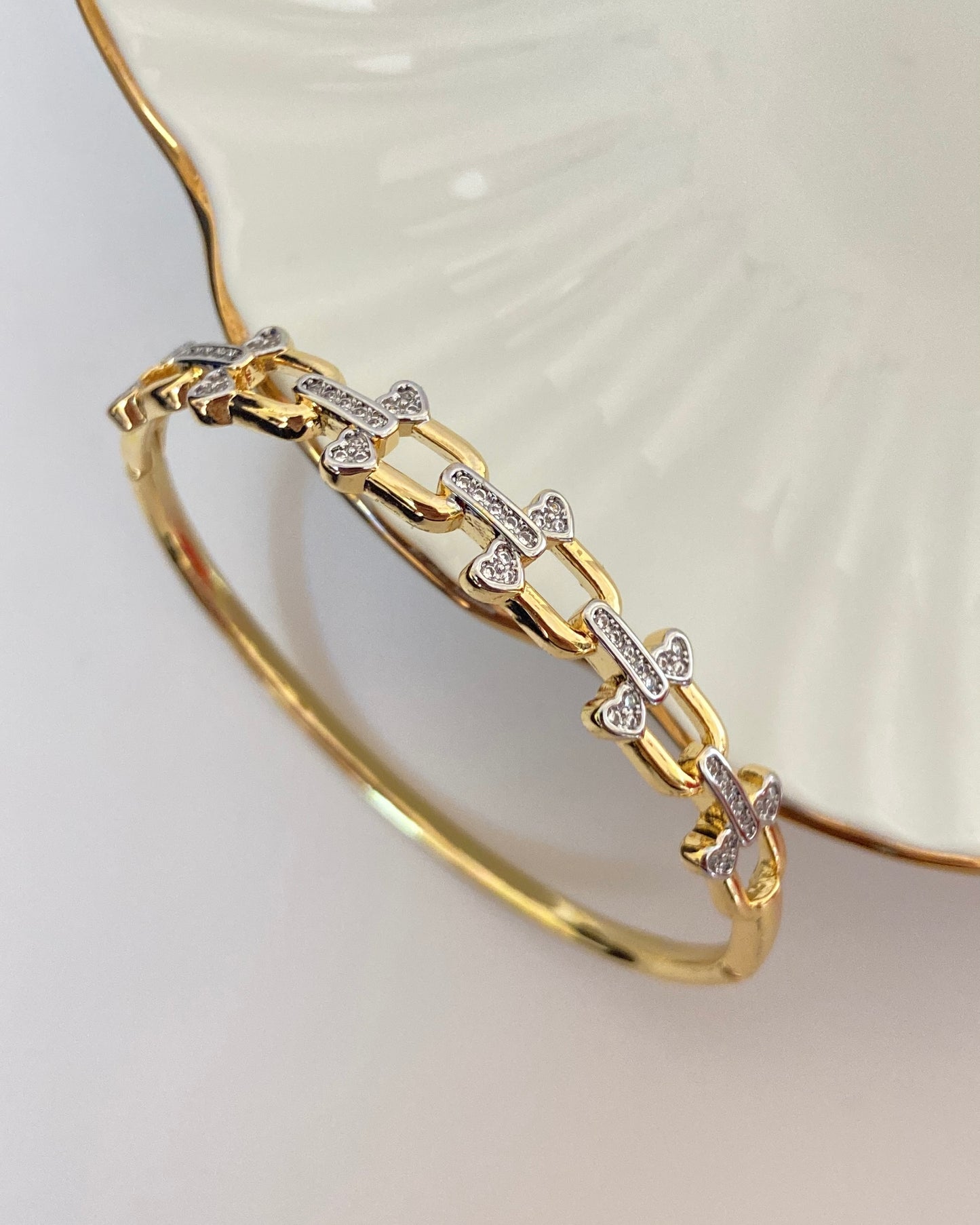 Hinged Link Bangle Bracelet