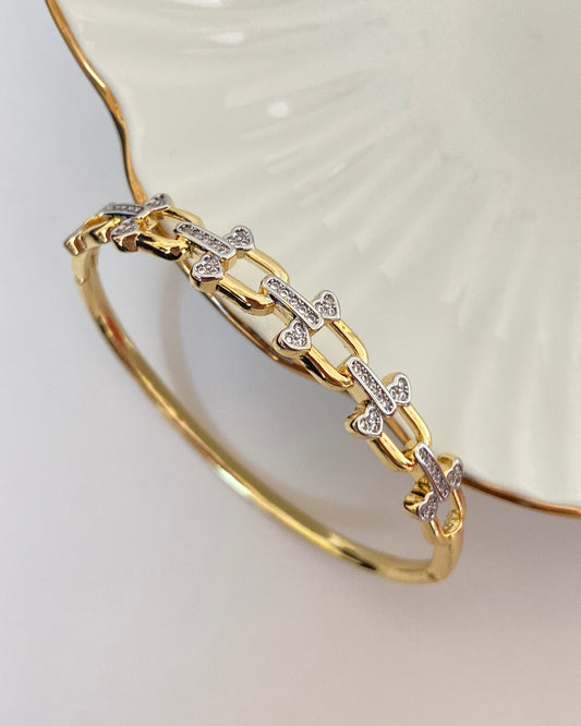 Hinged Link Bangle Bracelet
