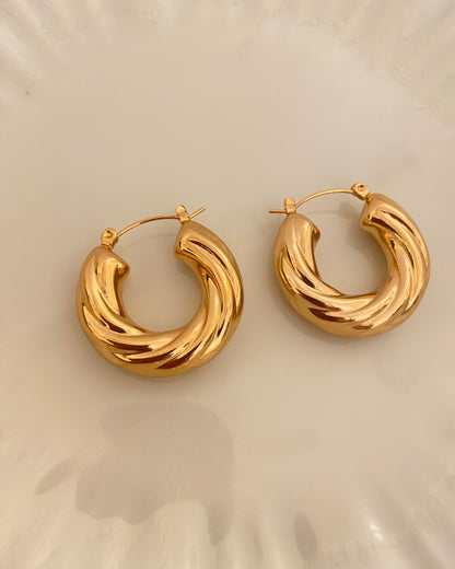 Twisted Gold Hoop Earring