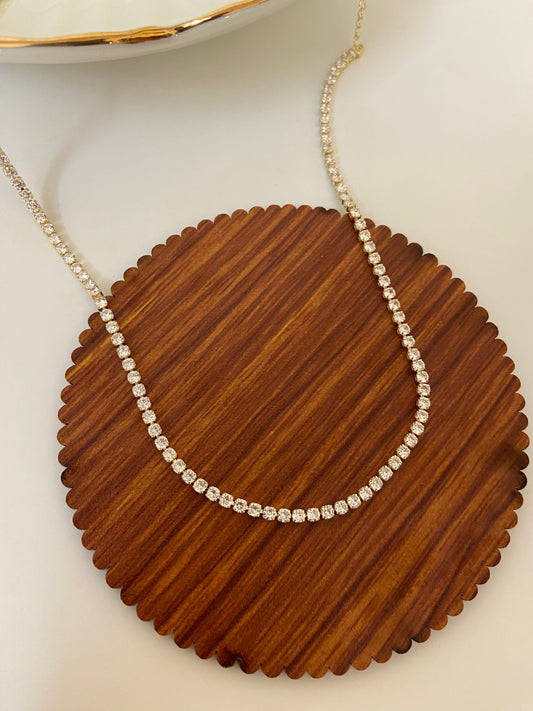 Iced Out Gold Tennis Necklace