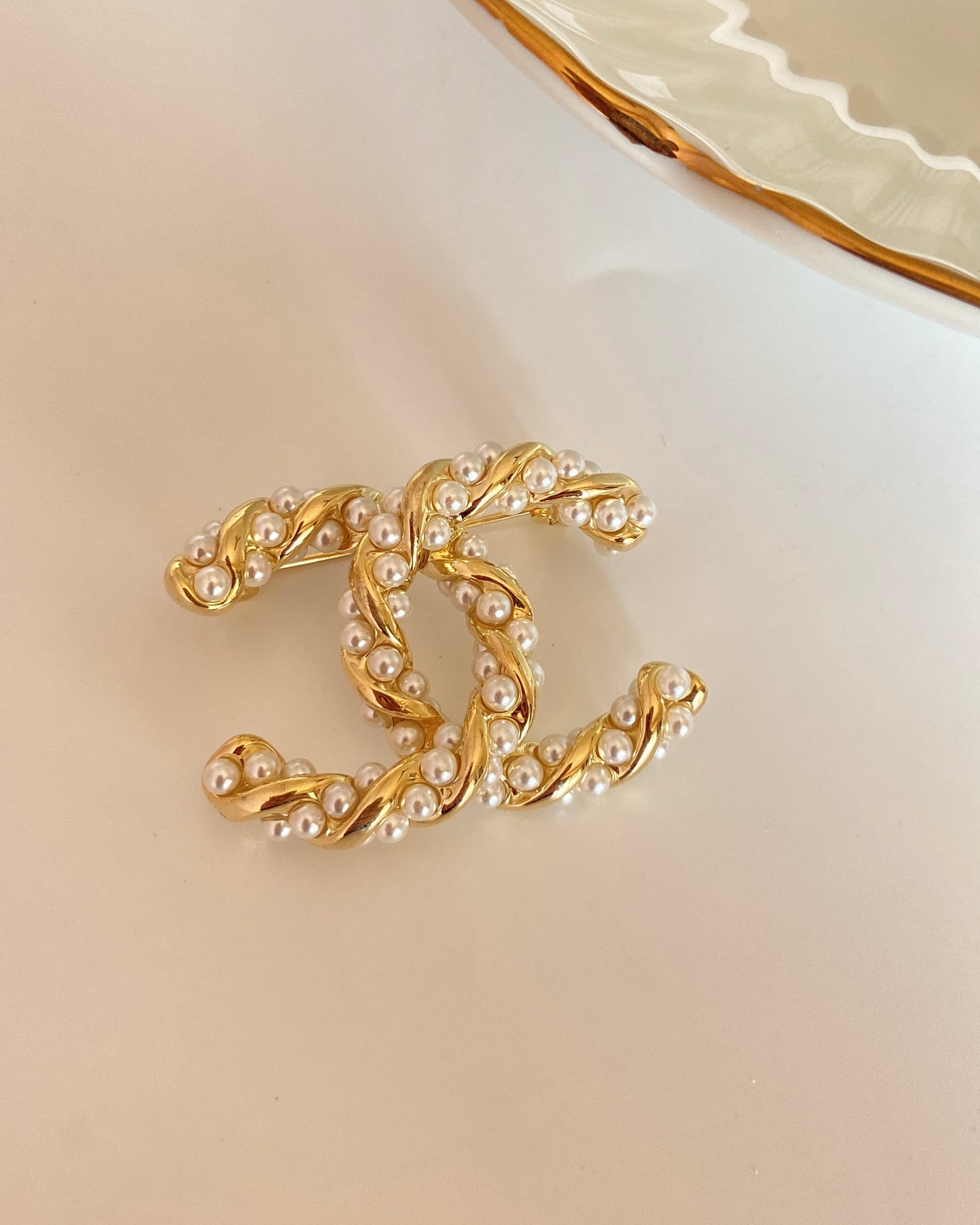 Iconic CC Pearl Brooch