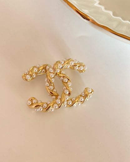 Iconic CC Pearl Brooch