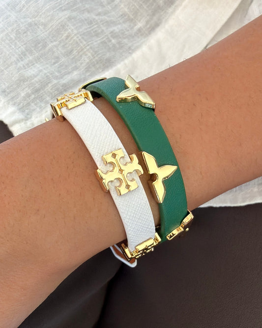 Lvn & Faux Belt Bracelet Stack