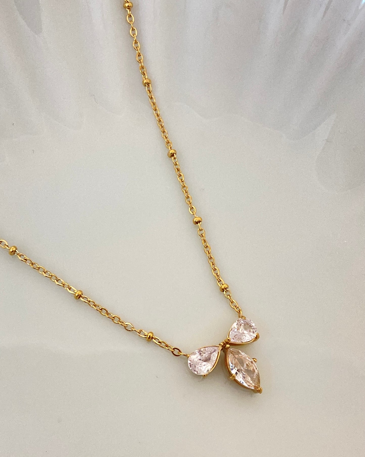 Bow Solitaire Diamond Necklace