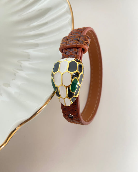 Serpentine Leather Belt Bracelet