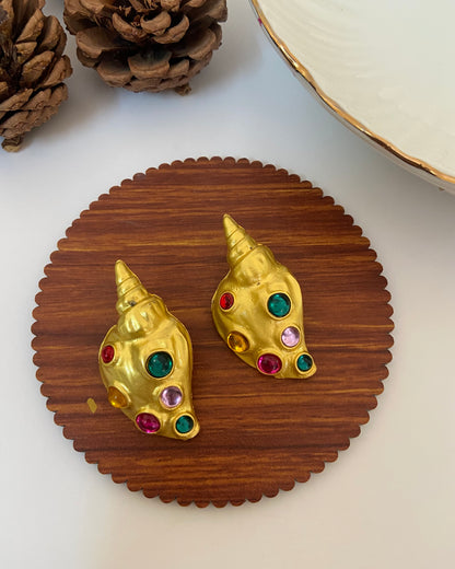 Vintage Multicoloured Shell Earring
