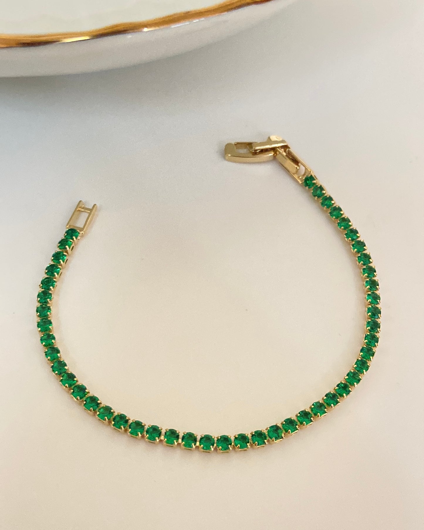 Emerald Mini stone Tennis Bracelet