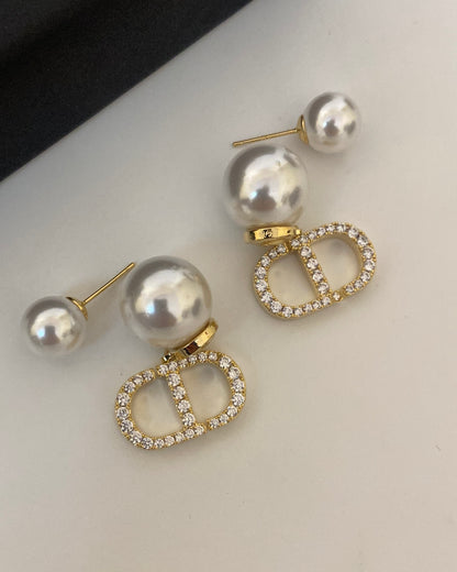 CD Pearl luxe Earring ( 2 in 1)