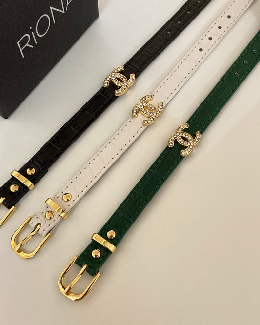 Cc Leather belt Bracelet