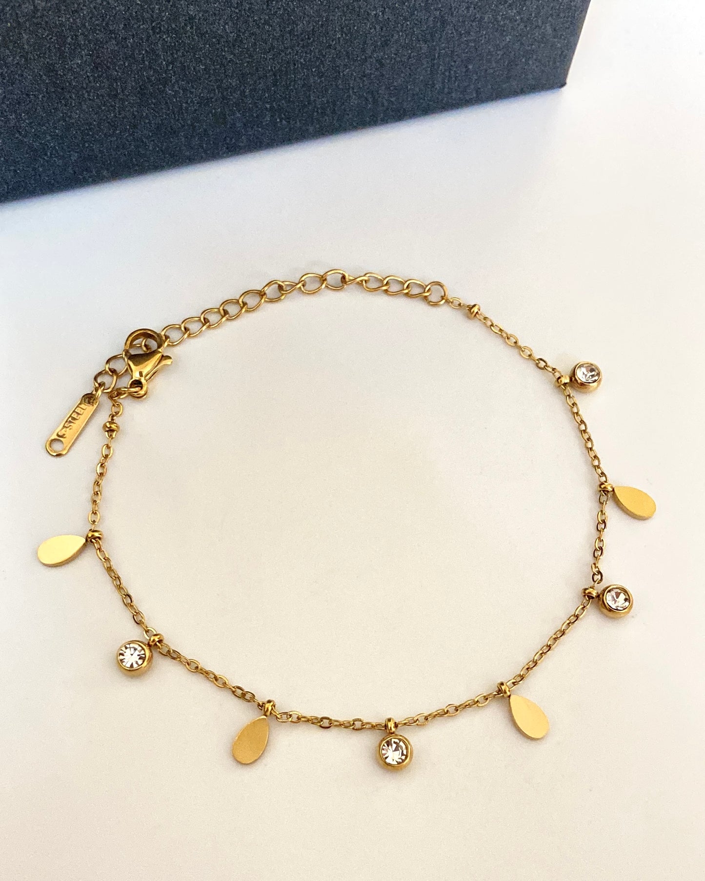 Dainty Crystal Charm Bracelet