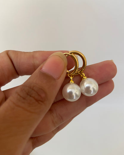 Pearl Huggie Earring