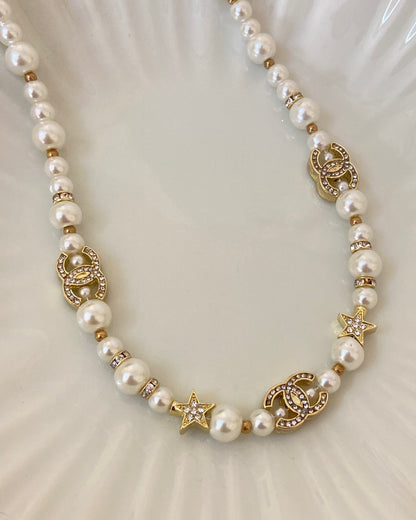 Statement Pearl CC Necklace