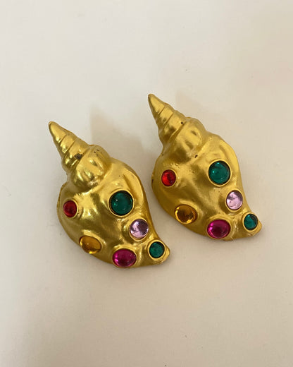 Vintage Multicoloured Shell Earring
