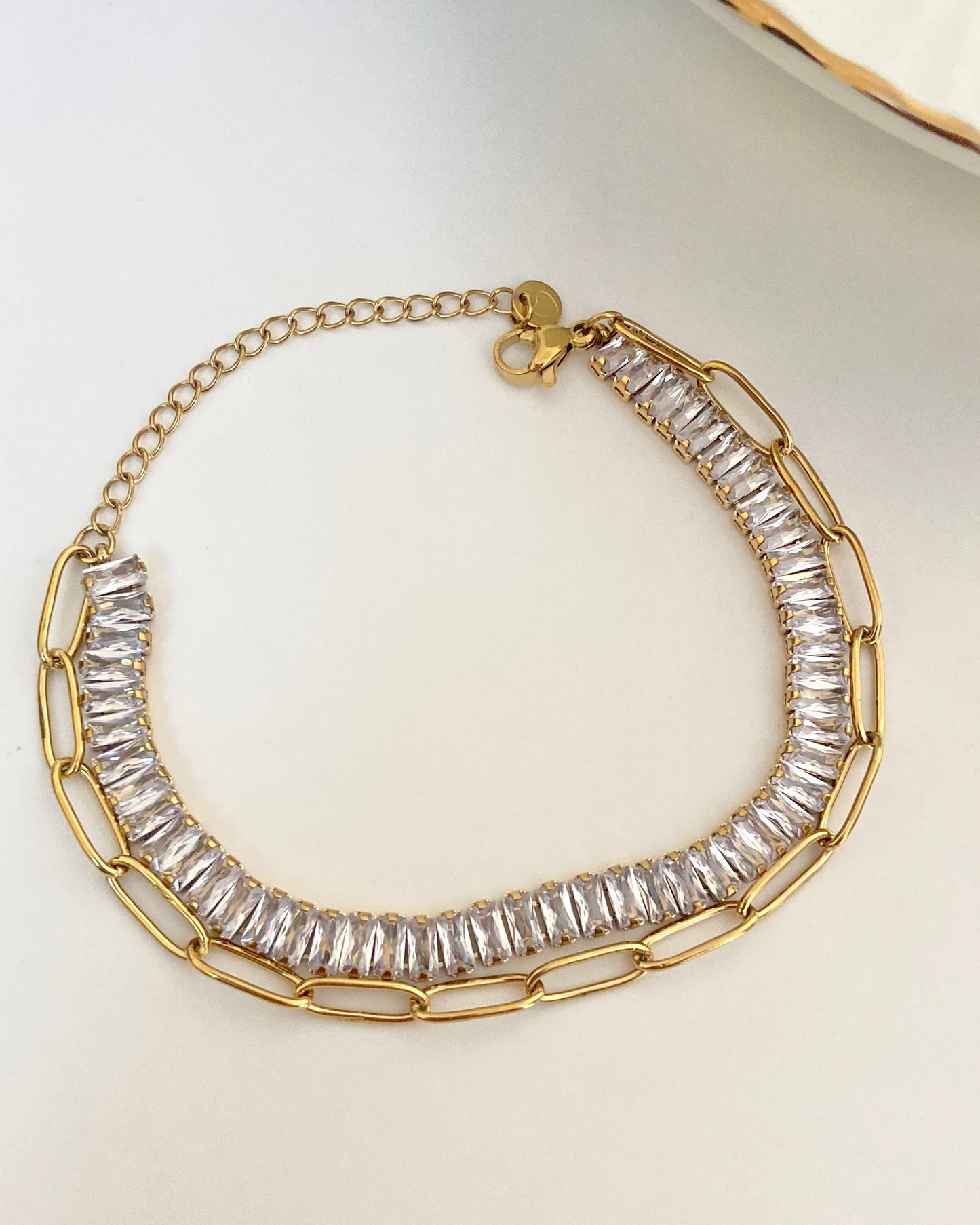 Double Layered Crystal Bracelet