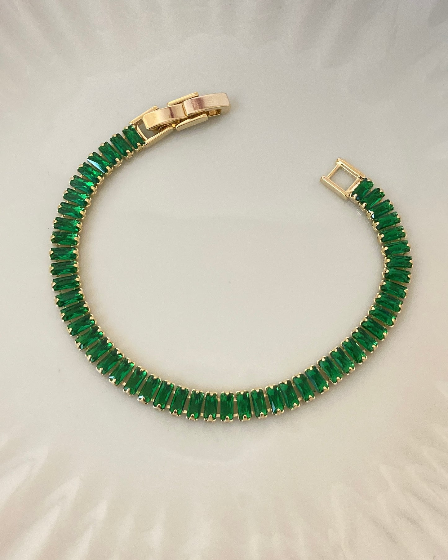 Emerald Rectangular Tennis Bracelet