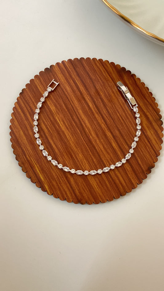 Retro Silver Tennis Bracelet