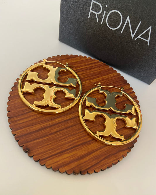 Classic Gold Tory Hoop Earrings