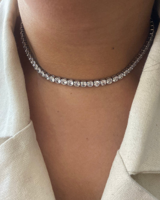 Diva Silver Tennis Necklace
