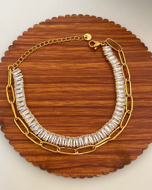 Double Layered Crystal Bracelet