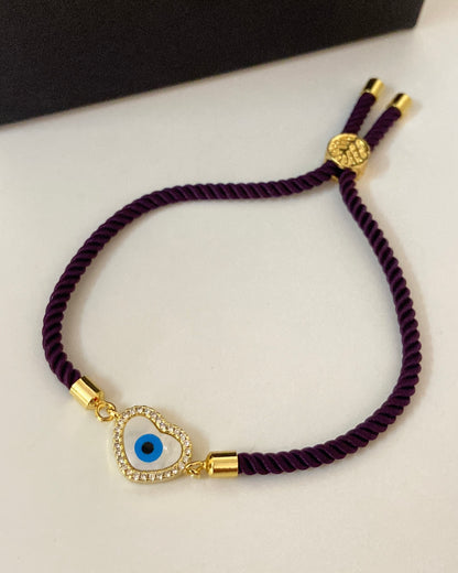 Heart Evil Eye Thread Bracelet
