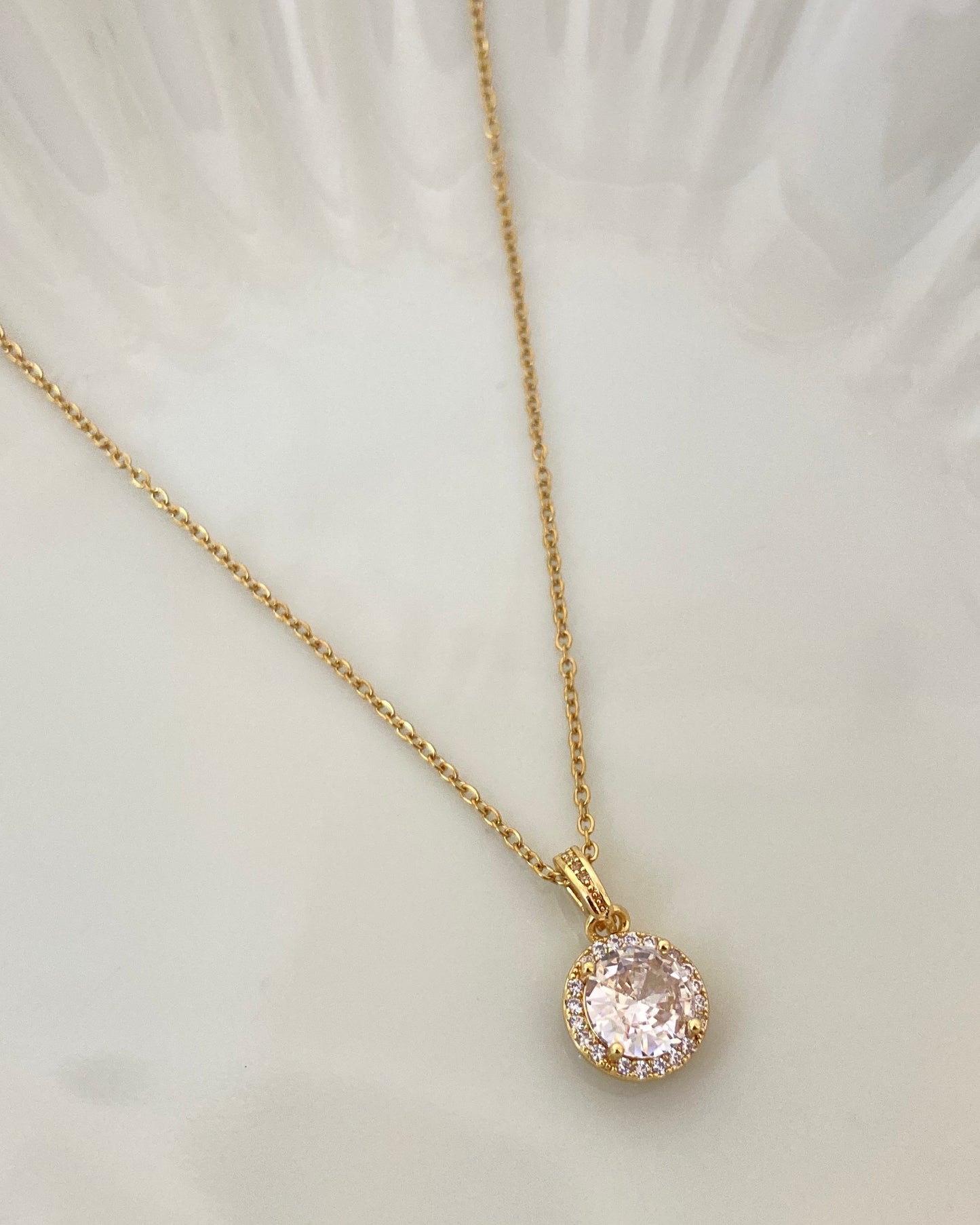 Round Solitaire Diamond Necklace