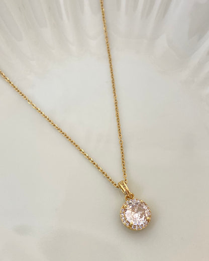 Round Solitaire Diamond Necklace