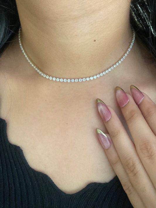 Iced Out Gold Tennis Necklace