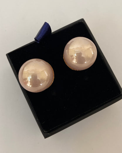 Gold Pearl Clip On Earrings