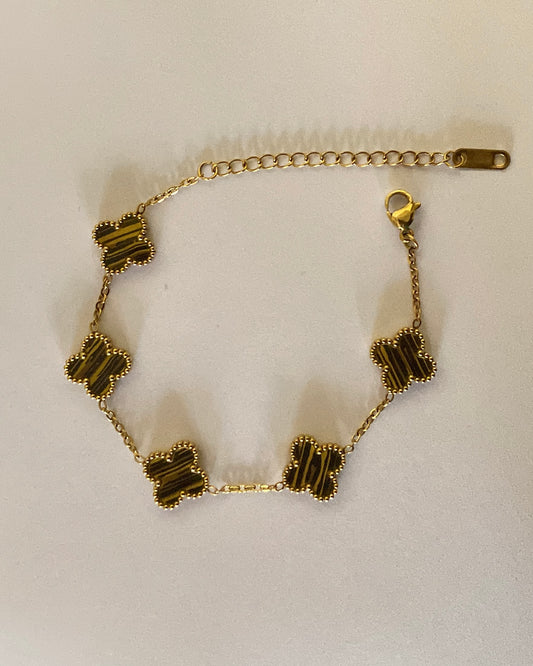 18k Brown Clover Bracelet