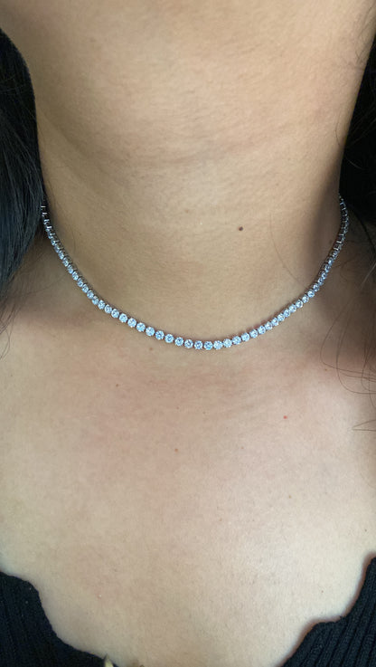 Iced Out Silver Tennis Necklace
