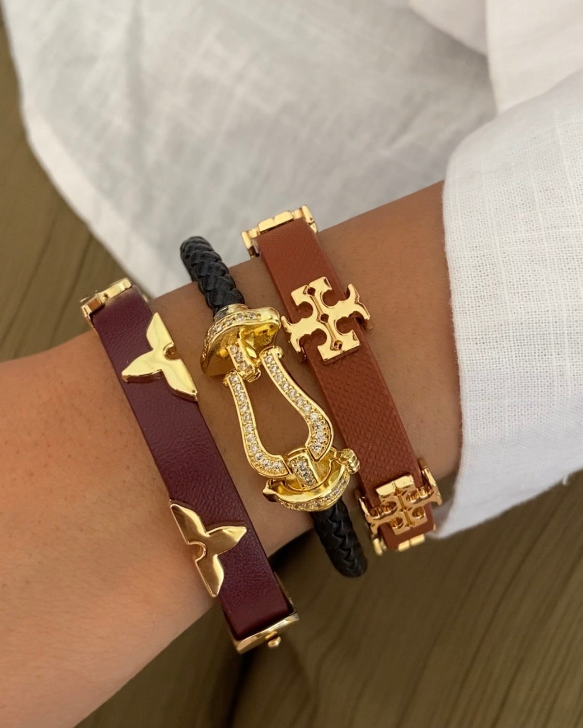 Lvn+Faux+Rope Bracelet Stack (Set of 3)