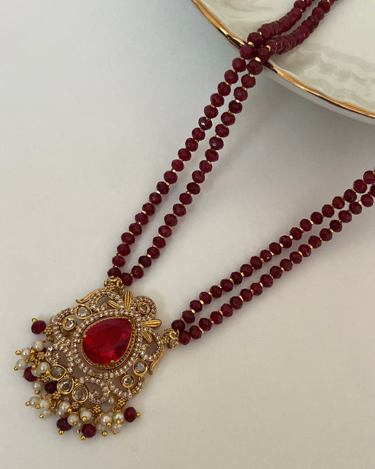 Ruby Beaded Necklace