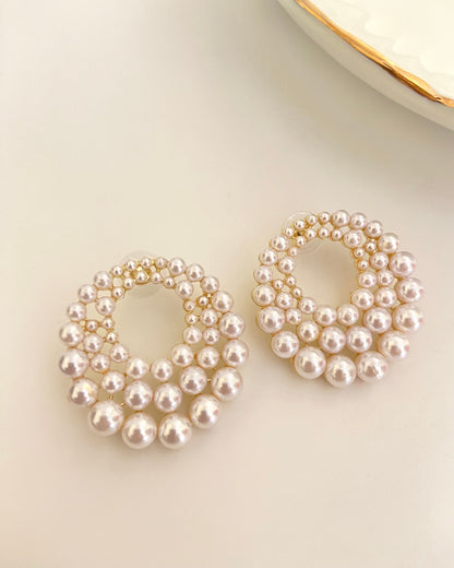 Pearl Glam Statement Earrings