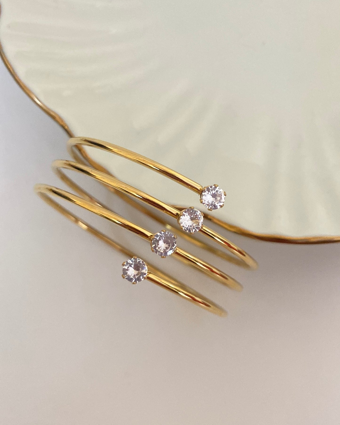 Four Layered Solitaire Bangle Bracelet - Baby Size (2.0 to 2.2)