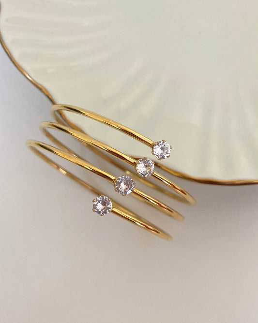 Four Layered Solitaire Bangle Bracelet - Baby Size (2.0 to 2.2)