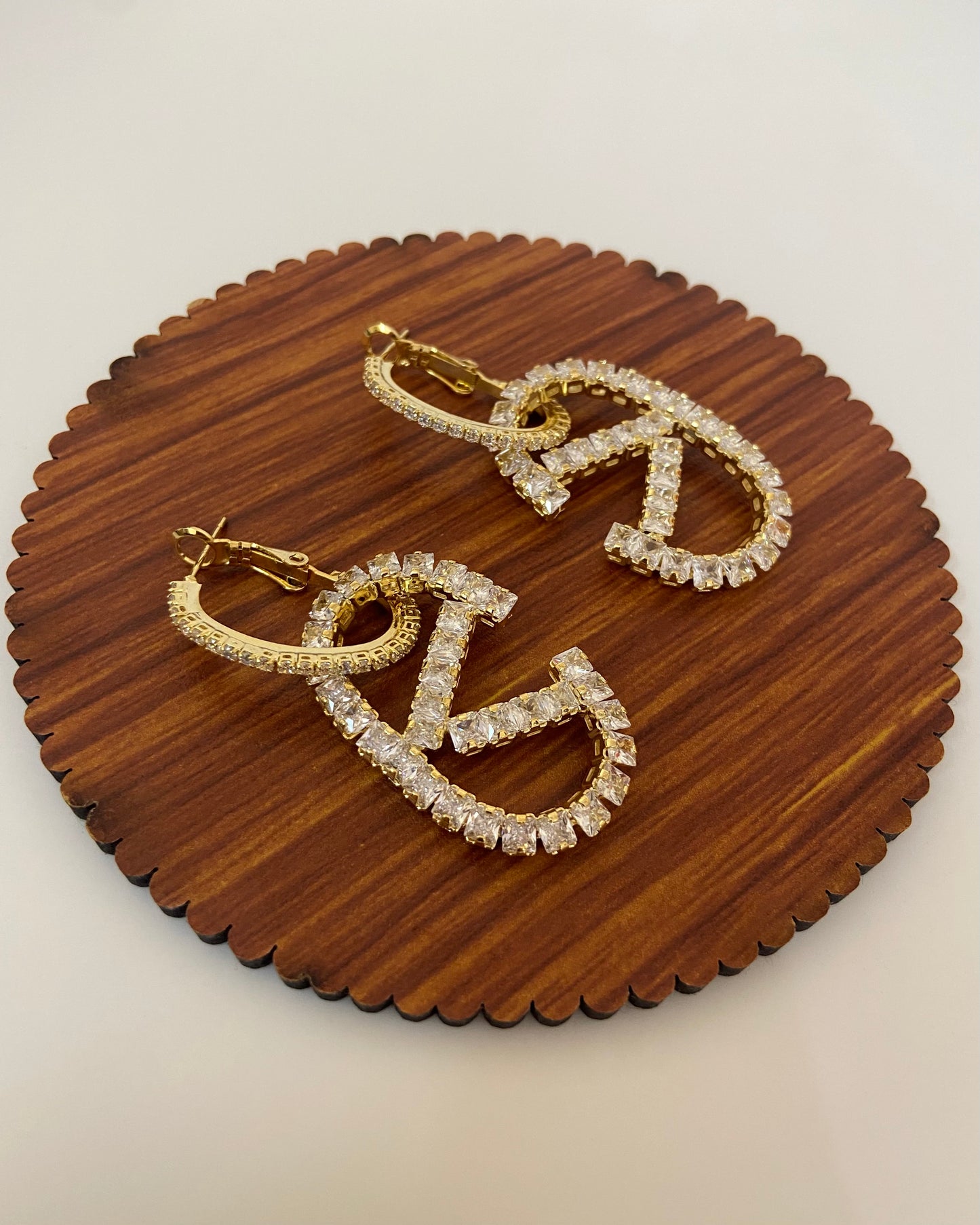 V Drop Hoop Earring