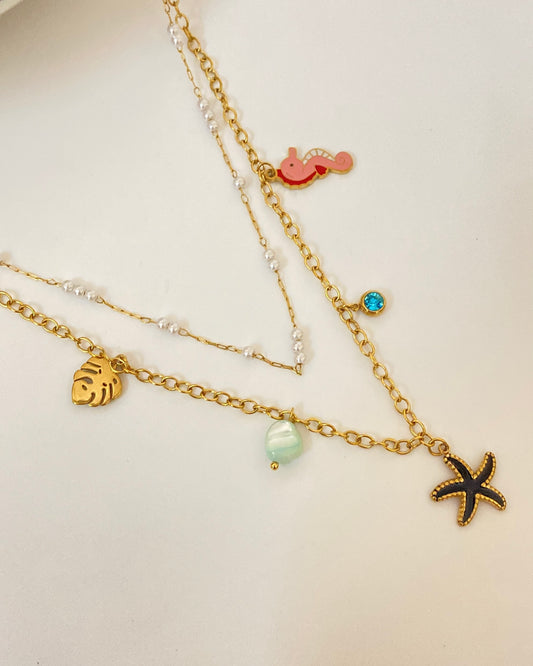 Double Layered Charm Necklace