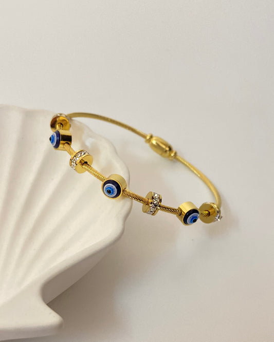 Evil Eye Magnetic 18k Gold Bracelet