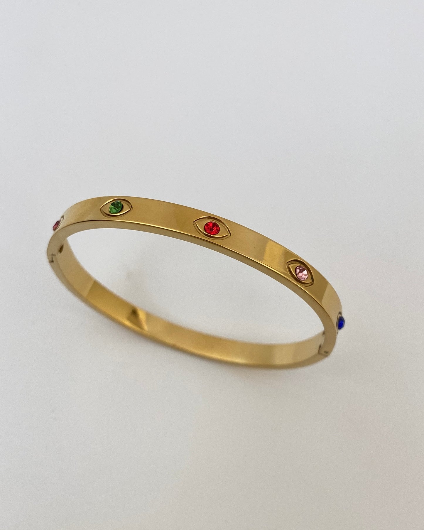 Multicoloured Evil Eye Bangle Bracelet